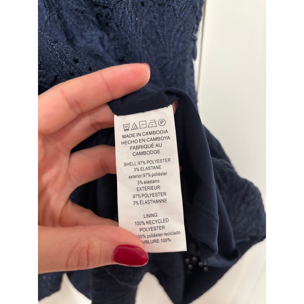Michael Kors Navy Blue Embroidered Dress M - Picture 7 of 9